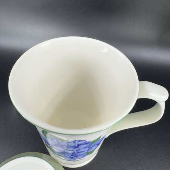 Saint James Hankook Super Strong Porcelain Mug Cup W Lid Coaster Hydrangea Mug - Picture 8 of 14